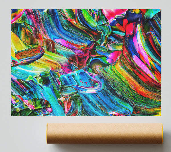 Azure Swirls Of Color Print