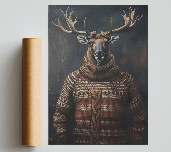 Brown Antlered Gentleman Print