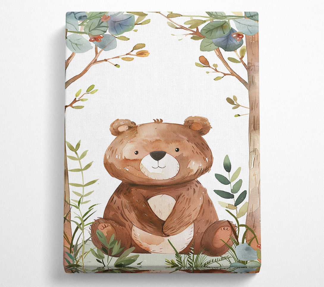  A Canvas Print of Brown Bear In The Woods Canvas Wall Art