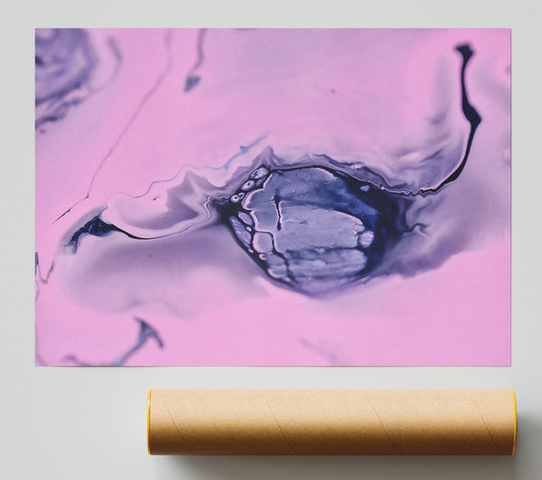 Pink Ink Swirl Print