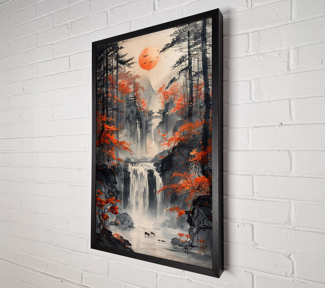 A Canvas Print of Crimson Falls Cascade Canvas Wall Art