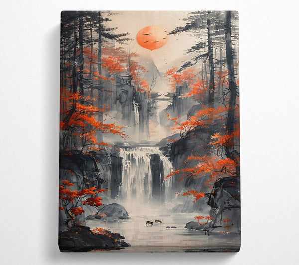  A Canvas Print of Crimson Falls Cascade Canvas Wall Art