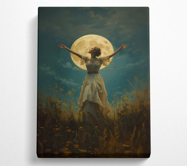  A Canvas Print of Golden Moonlight Embrace Canvas Art