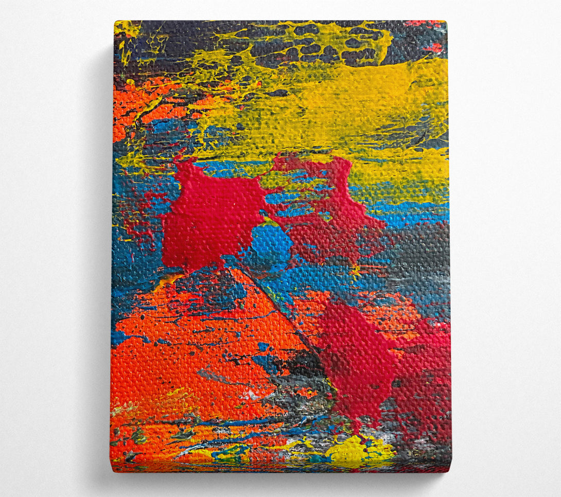  A Canvas Print of Crimson Abstract Burst Canvas Print