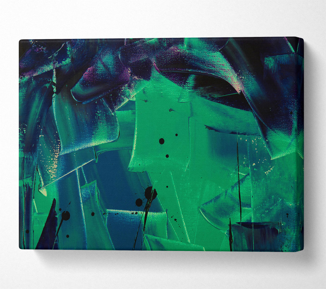  A Canvas Print of Emerald Abstract Strokes Canvas Wall Art
