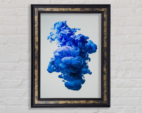 Blue Smoke Cloud Framed Print