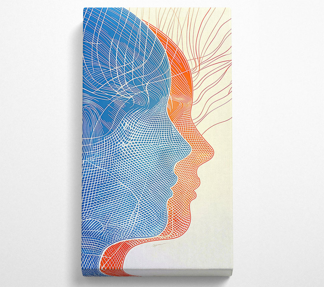  A Canvas Print of Blue Intertwined Faces Canvas Art