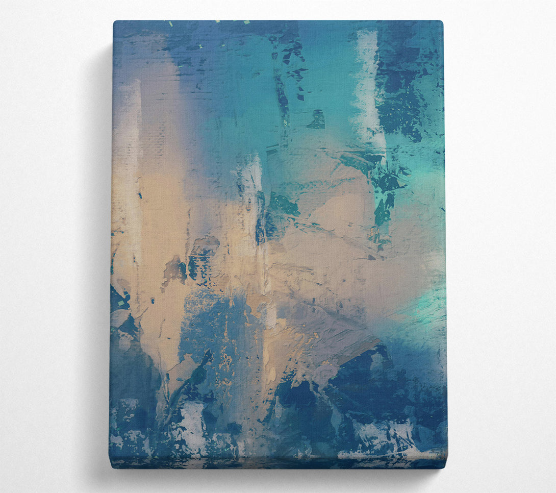  A Canvas Print of Teal Abstract Strokes Canvas Wall Art