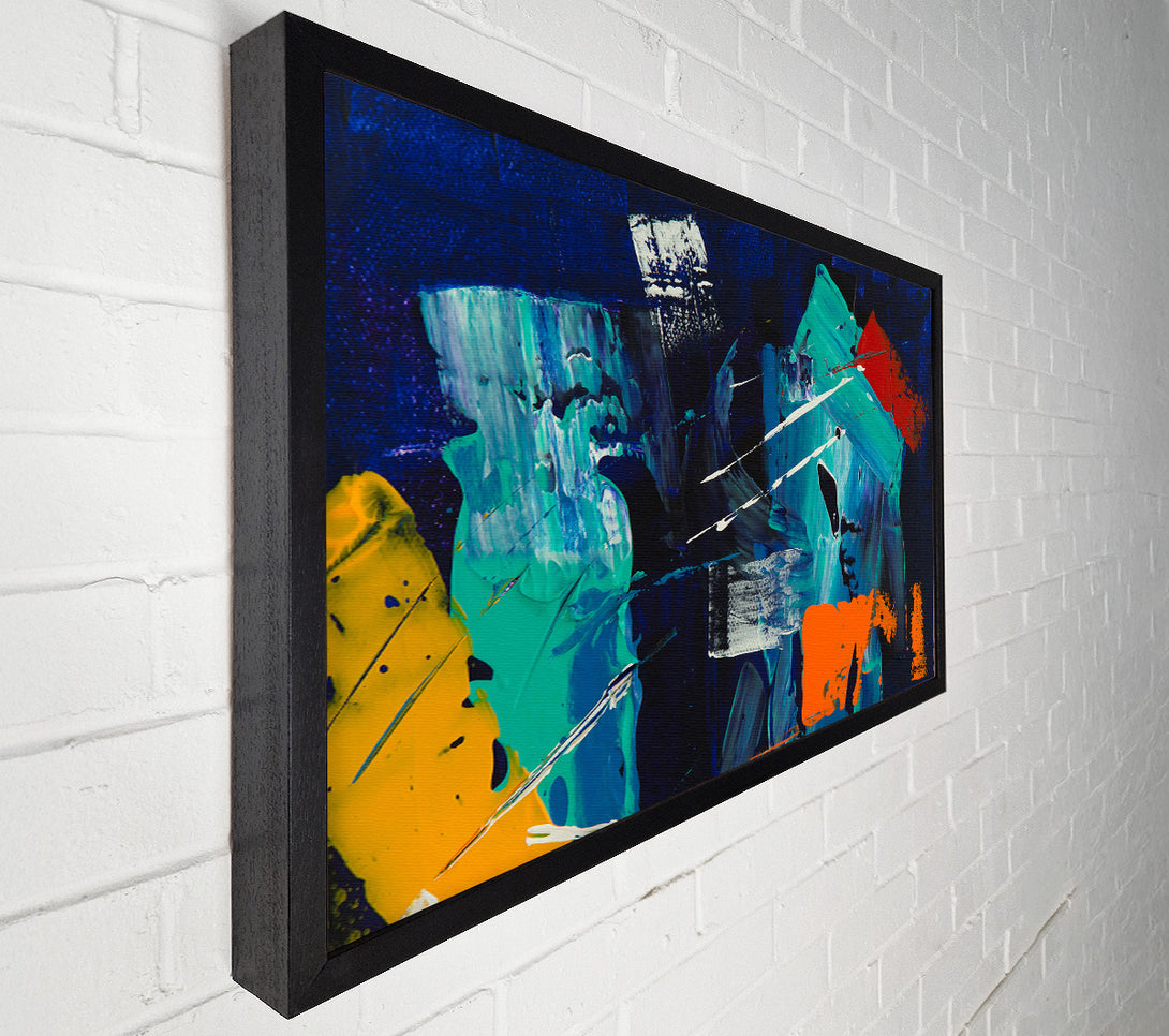  A Canvas Print of Azure And Orange Strokes Canvas Art