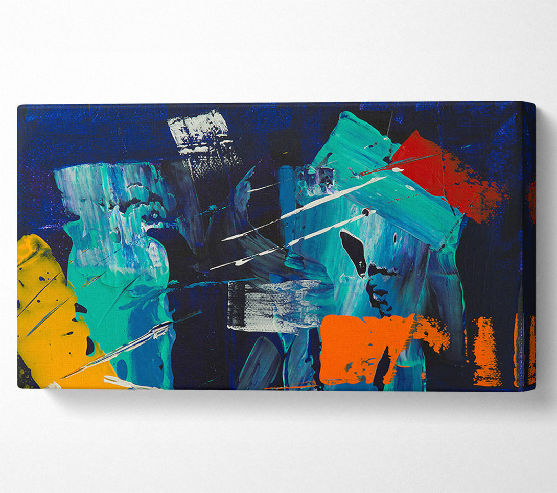  A Canvas Print of Azure And Orange Strokes Canvas Art