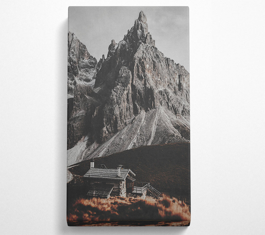  A Canvas Print of Rustic Brown Mountainside Cabin Canvas Wall Art