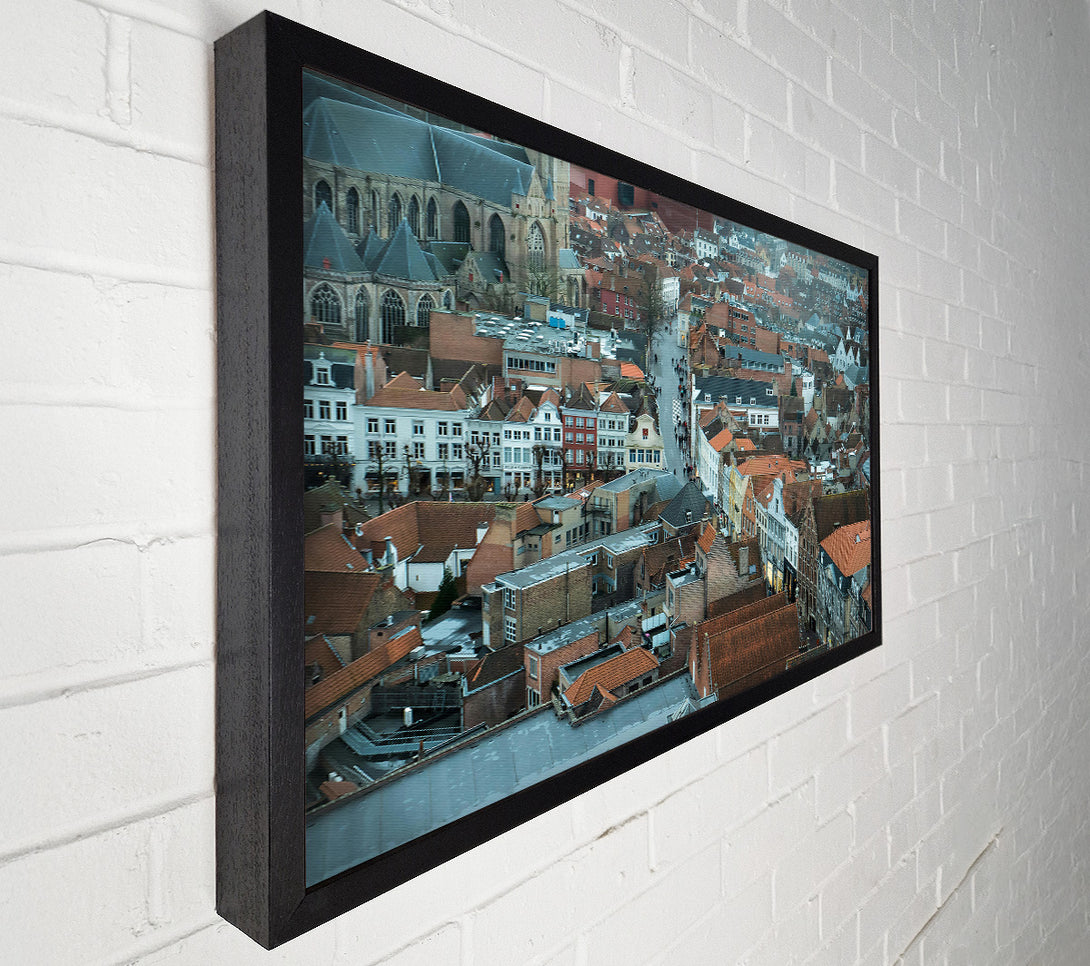  A Canvas Print of Red Roofed Cityscape Canvas Art