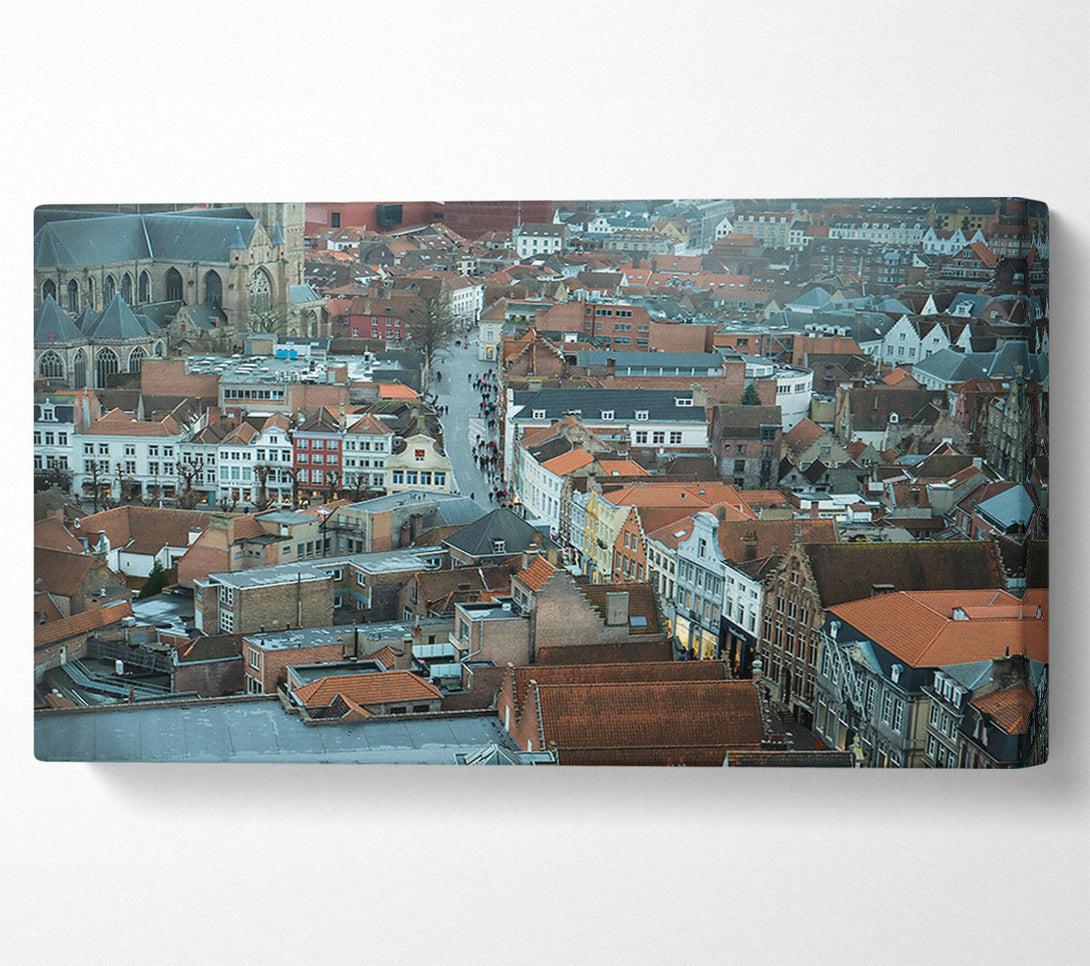  A Canvas Print of Red Roofed Cityscape Canvas Art