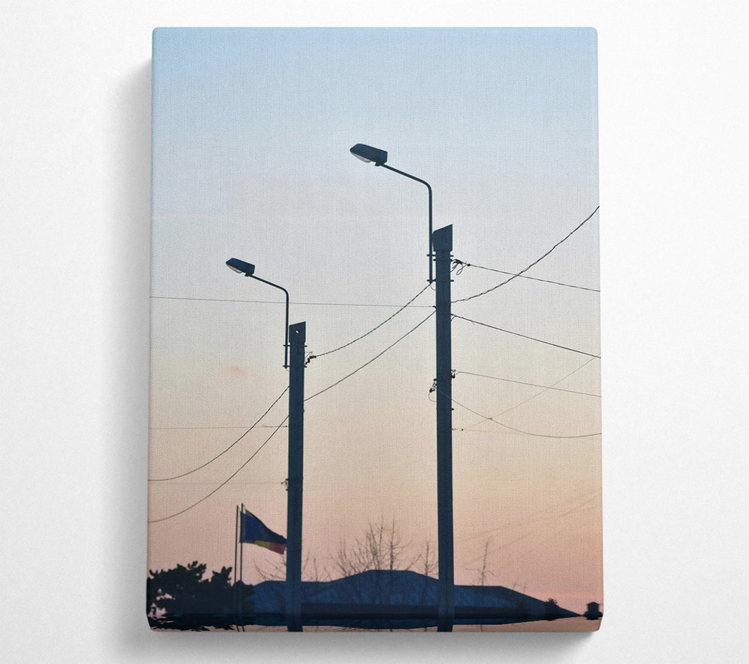  A Canvas Print of Pink Sky Silhouette Canvas Print