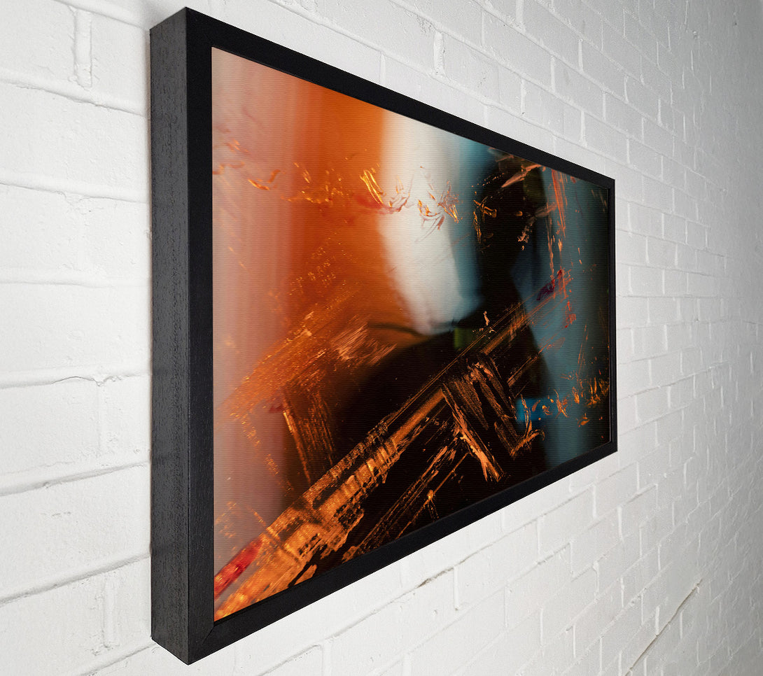  A Canvas Print of Golden Brushstrokes On Black Canvas Art