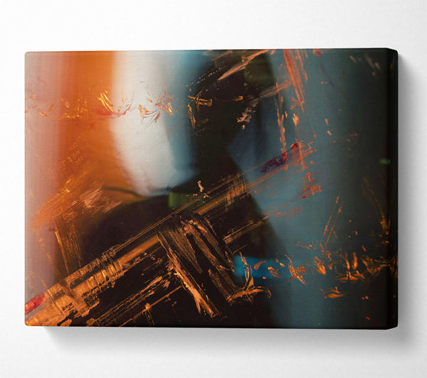  A Canvas Print of Golden Brushstrokes On Black Canvas Art