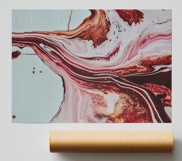 Crimson Swirls Of Gold Print
