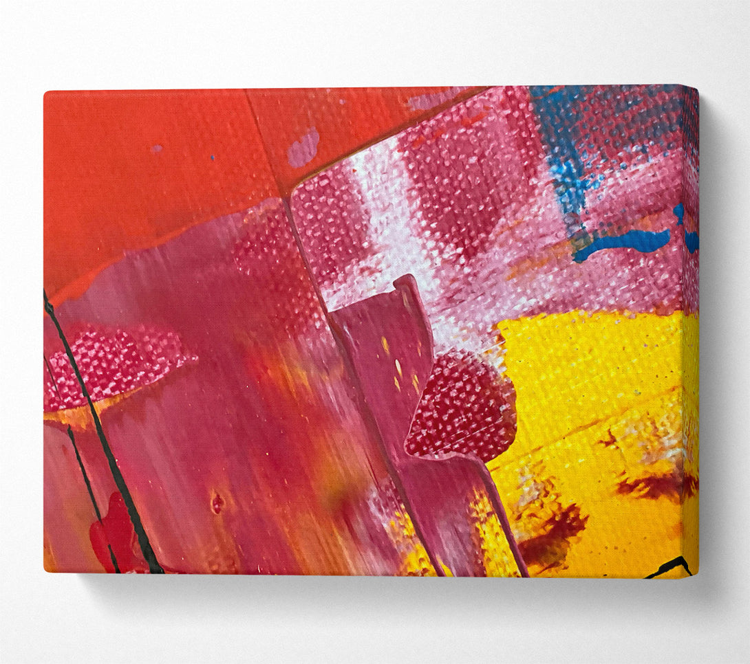  A Canvas Print of Crimson Abstract Strokes Canvas Wall Art