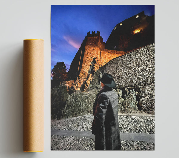 Orange And Stone Shadows Poster