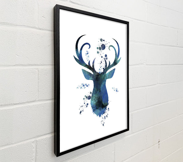 Blue Watercolour Stag
