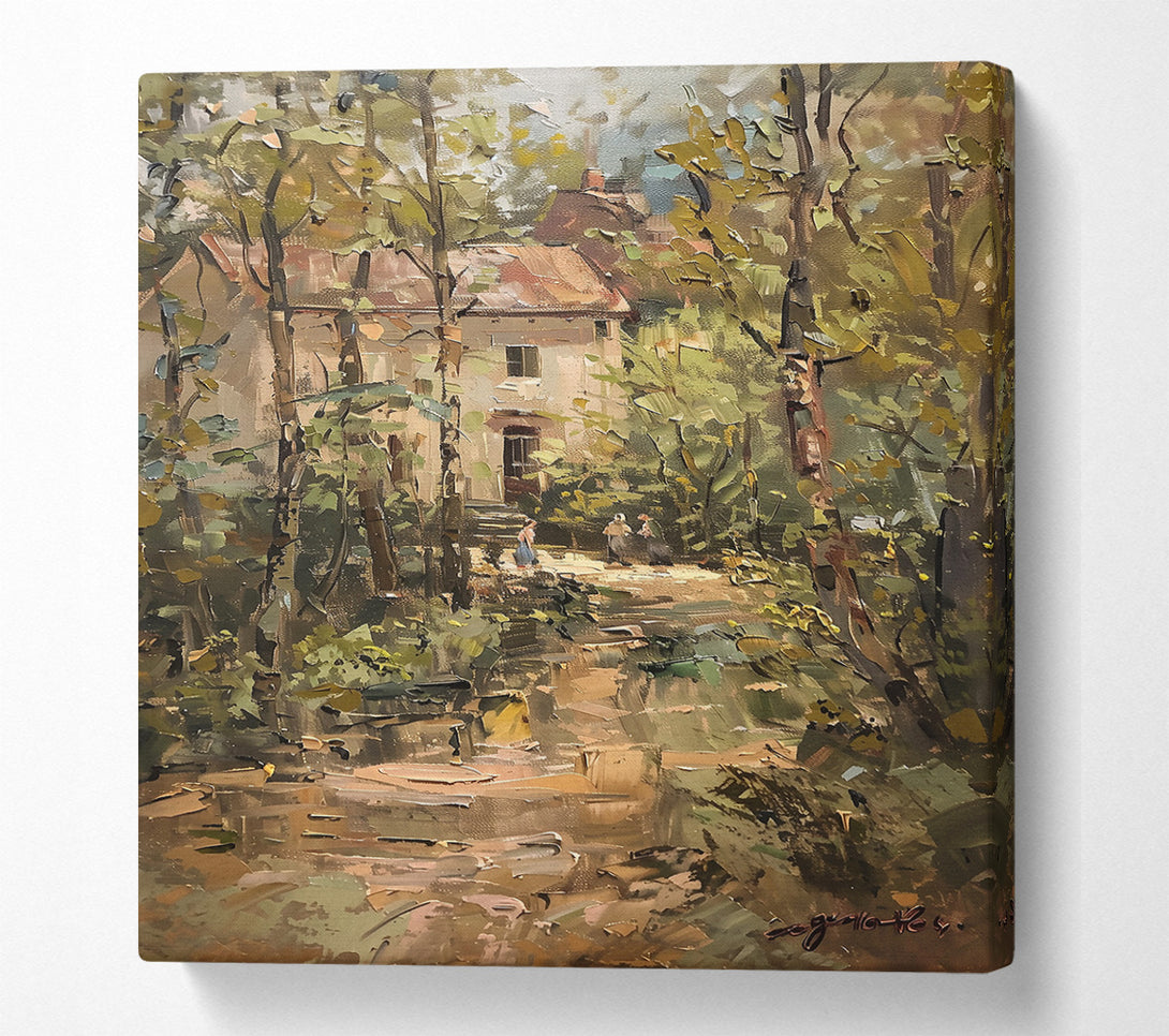  A Canvas Print of Golden Cottage Path Canvas Print