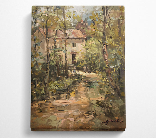  A Canvas Print of Golden Cottage Path Canvas Print