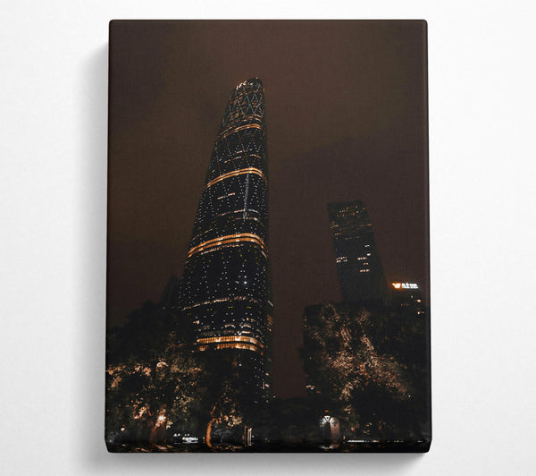 A Canvas Print of Golden Skyline Glow Canvas Wall Art