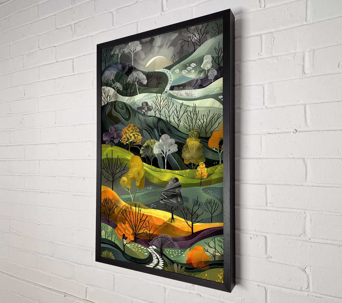  A Canvas Print of Golden Hillscape Dreamscape Canvas Print