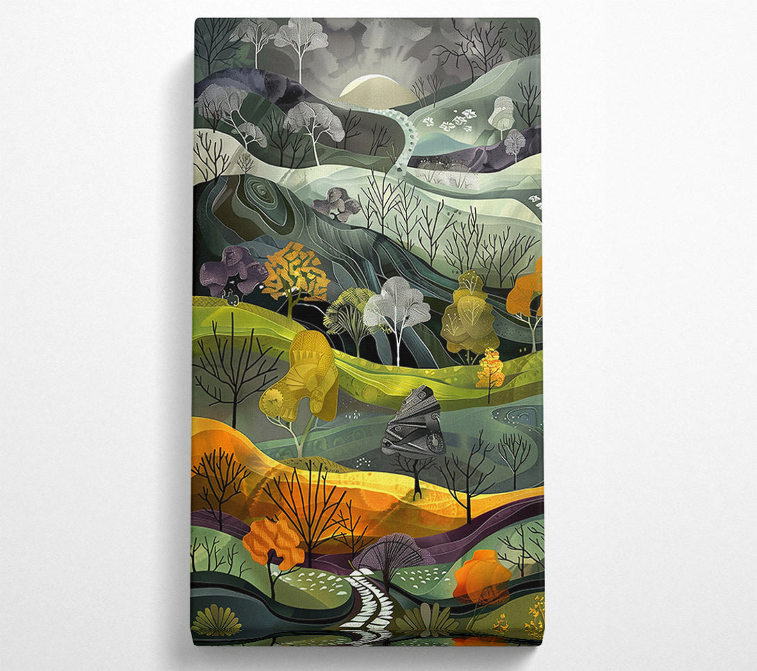  A Canvas Print of Golden Hillscape Dreamscape Canvas Print