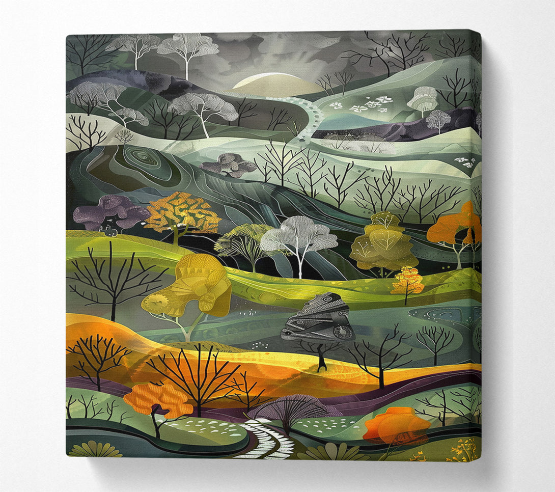  A Canvas Print of Golden Hillscape Dreamscape Canvas Print