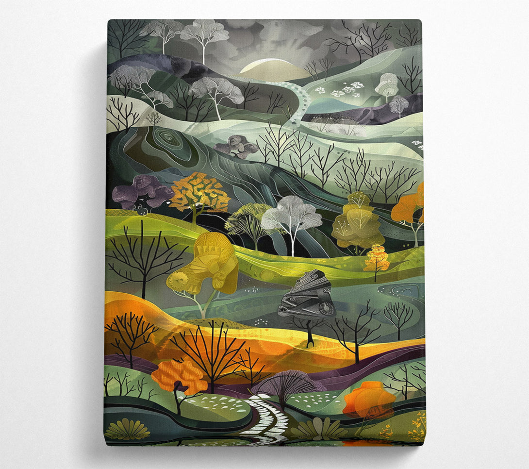  A Canvas Print of Golden Hillscape Dreamscape Canvas Print