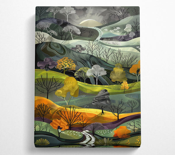  A Canvas Print of Golden Hillscape Dreamscape Canvas Print