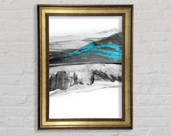 Blue  White And White Abstract Framed Print