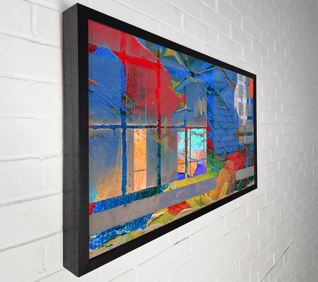  A Canvas Print of Blue Grid Layers Canvas Art