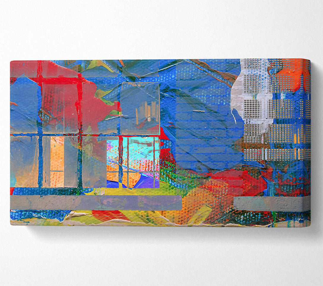  A Canvas Print of Blue Grid Layers Canvas Art