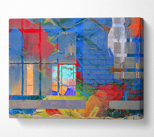  A Canvas Print of Blue Grid Layers Canvas Art
