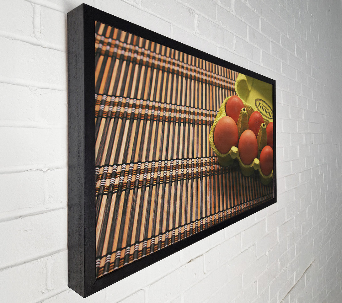  A Canvas Print of Brown Eggs On Bamboo Canvas Art