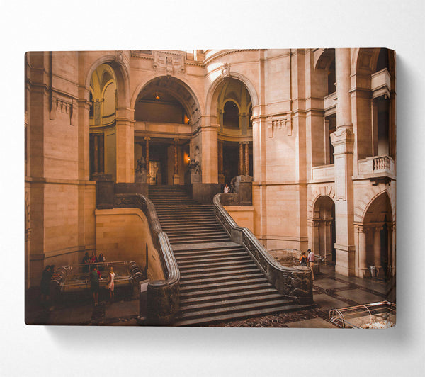  A Canvas Print of Golden Stairway Ascend Canvas Wall Art