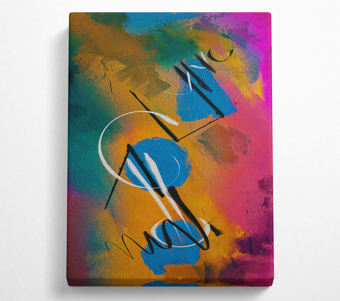  A Canvas Print of Azure Abstract Strokes Canvas Wall Art
