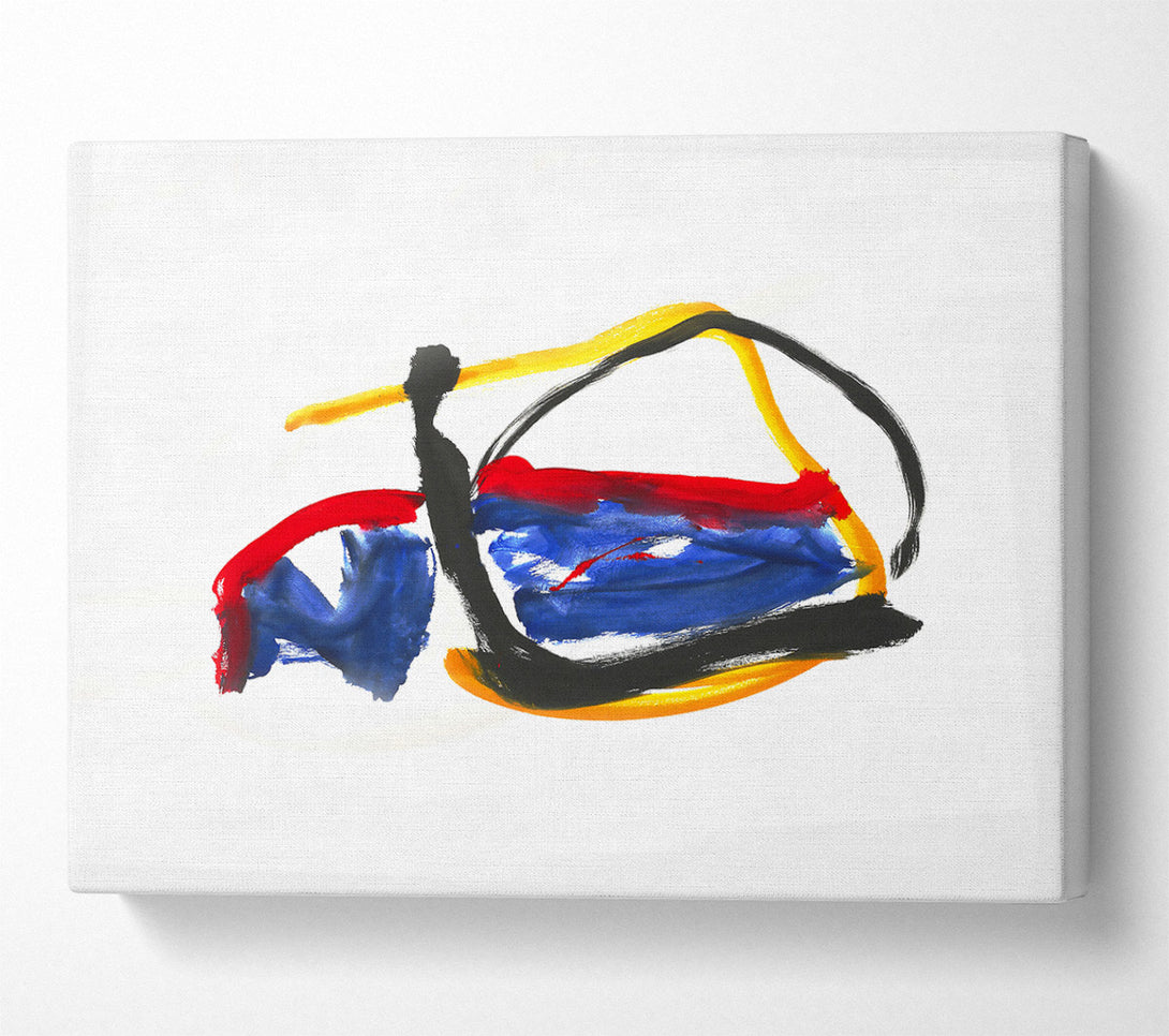  A Canvas Print of Golden Blue Abstract Canvas Print