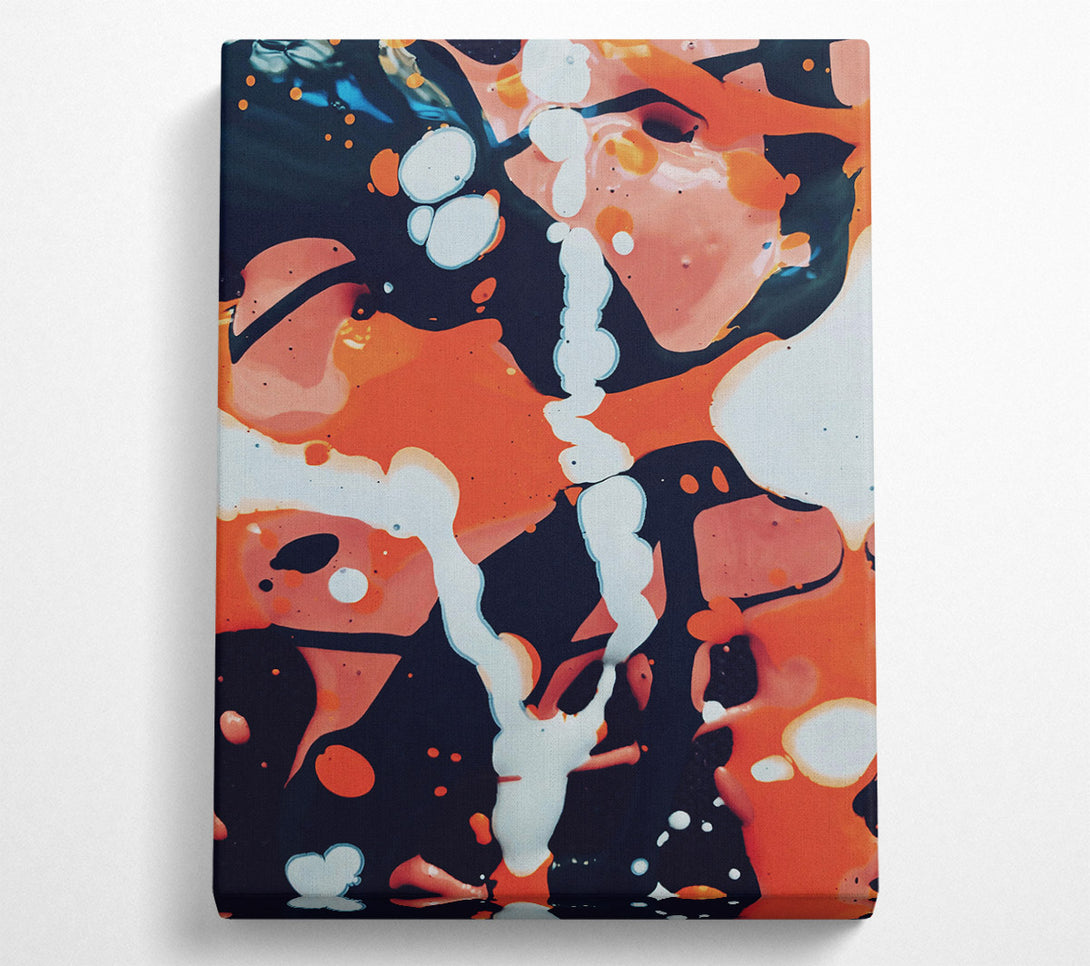  A Canvas Print of Orange Abstract Flow Canvas Art