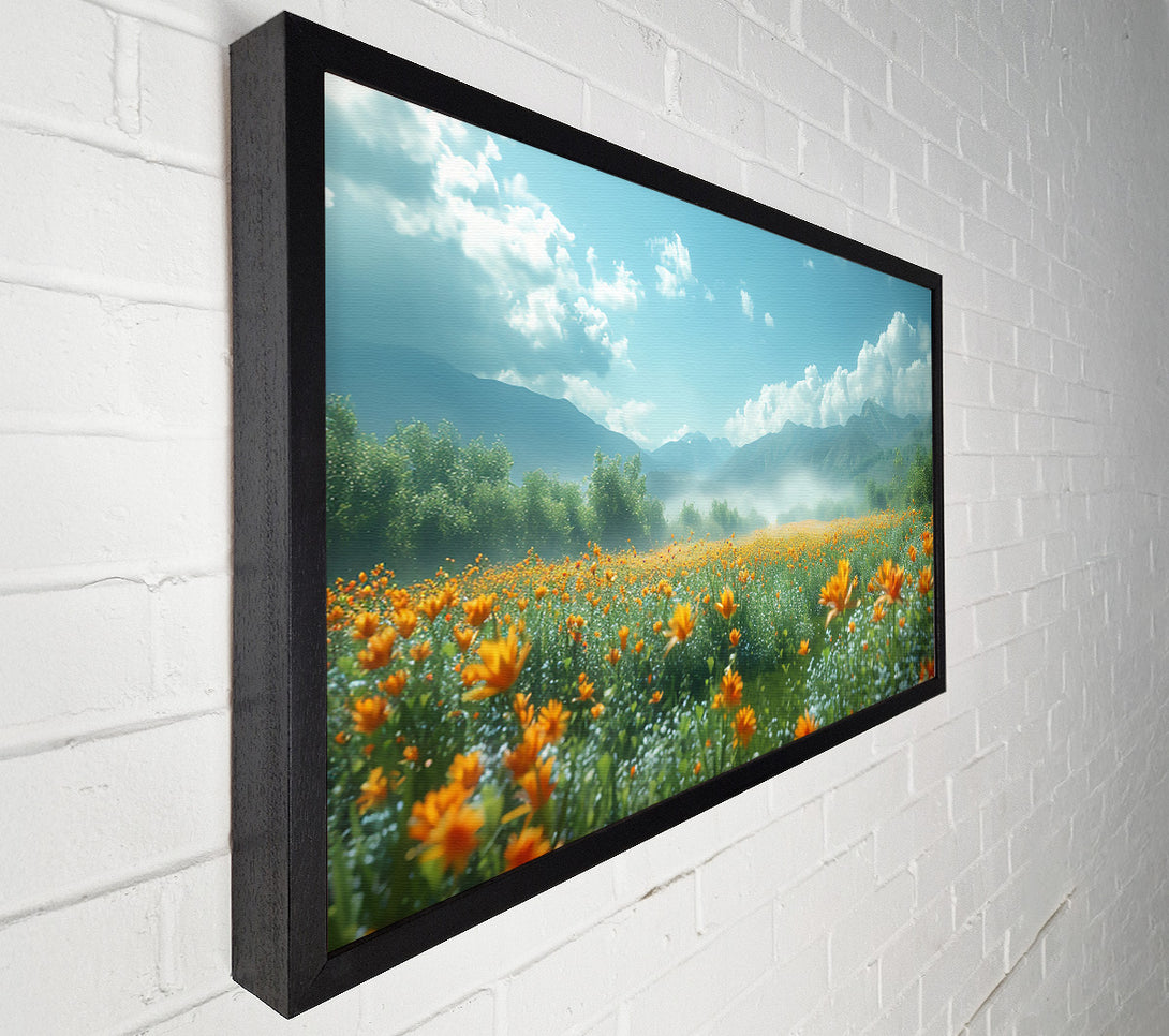  A Canvas Print of Golden Meadow Mist Canvas Wall Art