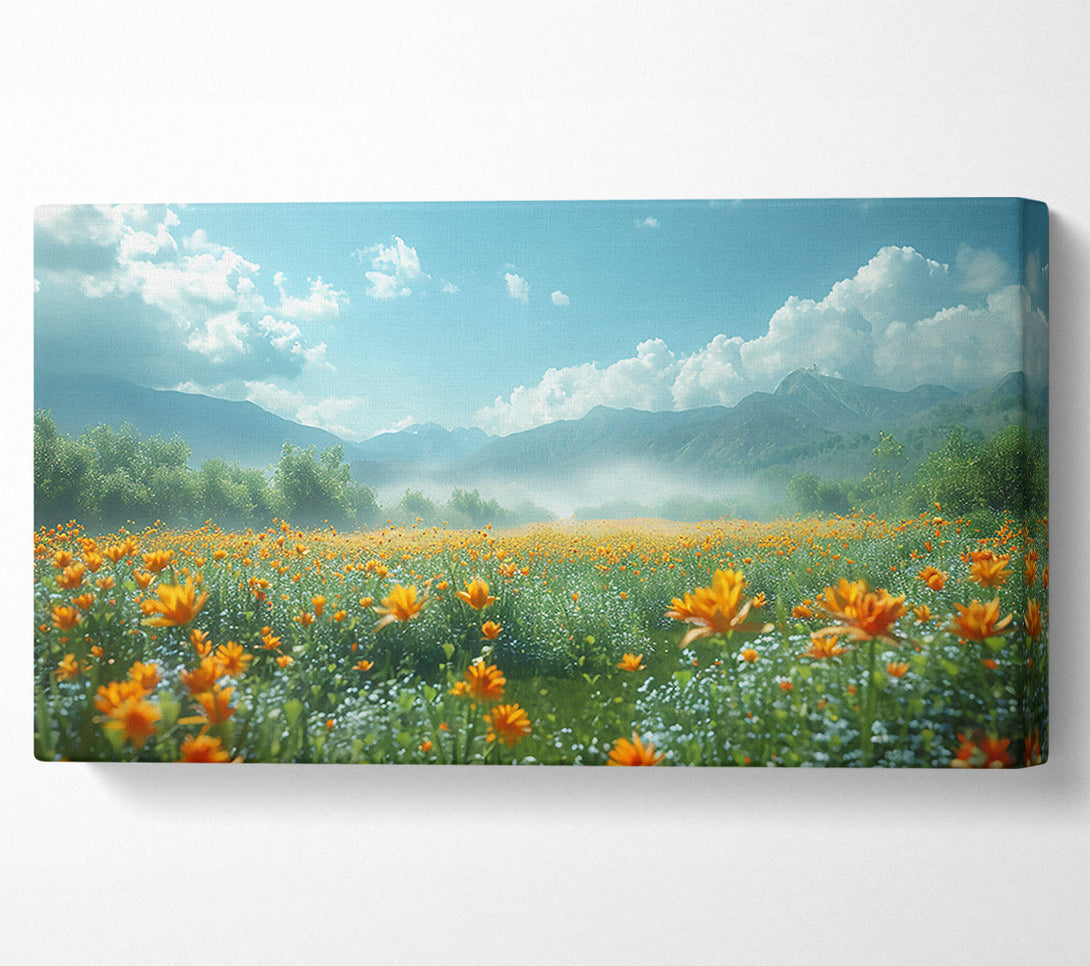  A Canvas Print of Golden Meadow Mist Canvas Wall Art