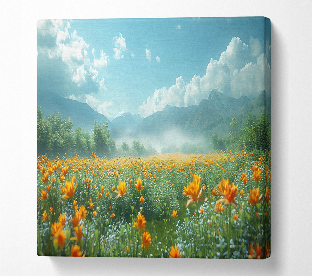  A Canvas Print of Golden Meadow Mist Canvas Wall Art