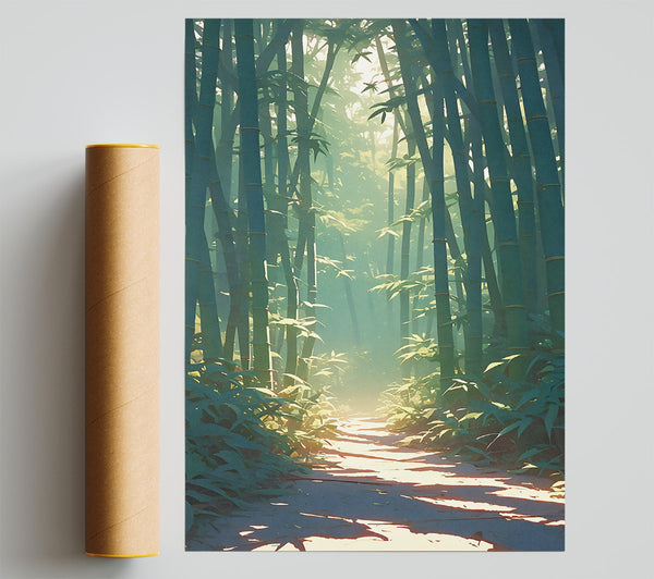 Emerald Bamboo Path Print
