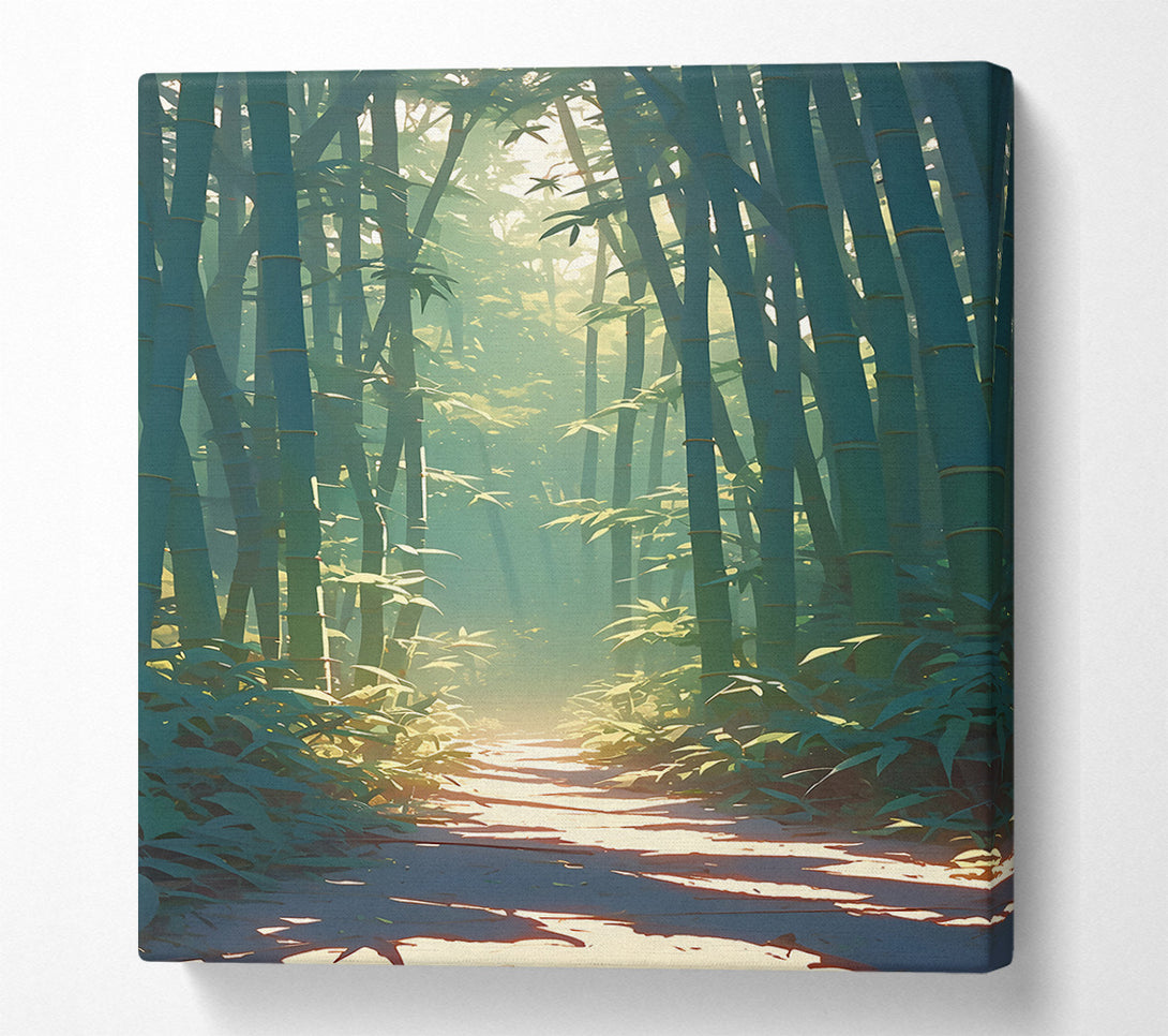  A Canvas Print of Emerald Bamboo Path Canvas Print