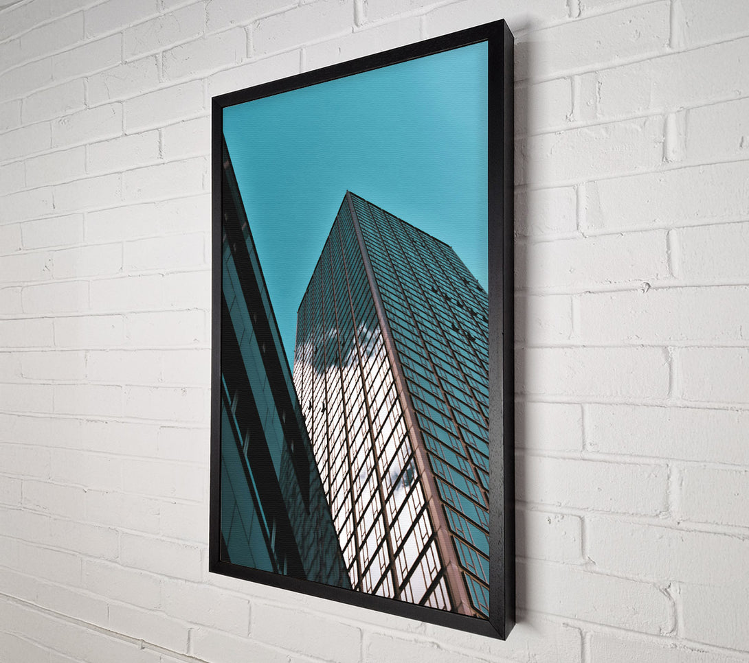  A Canvas Print of Teal Glass Cityscape Canvas Wall Art