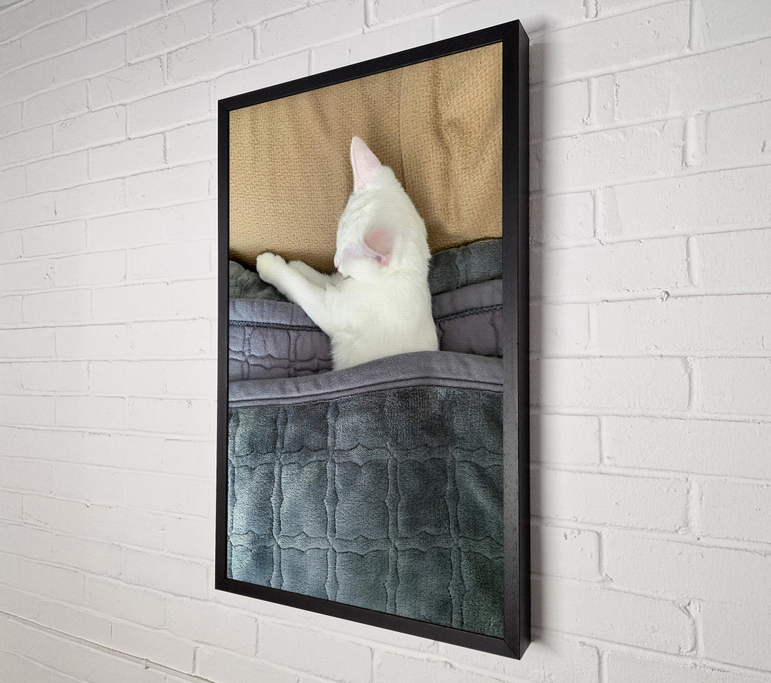  A Canvas Print of Gray Blanket Slumber Canvas Art