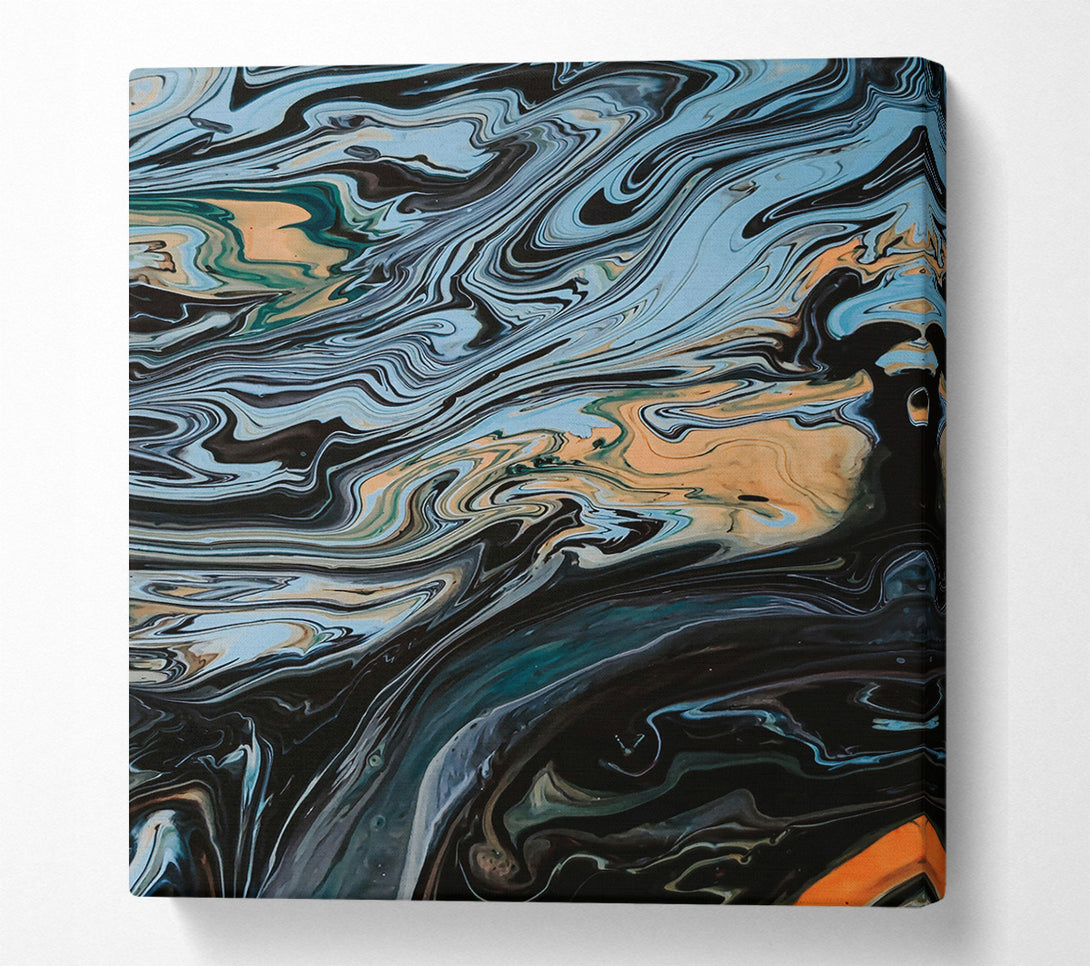  A Canvas Print of Azure Swirls And Lines Canvas Print