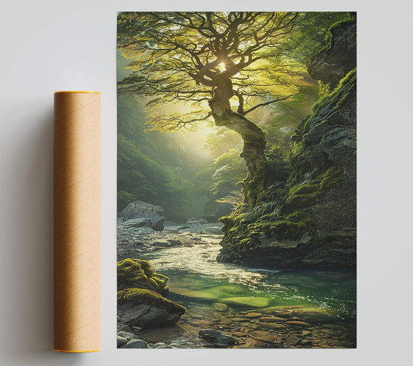 Emerald Stream'S Embrace Giclee Print